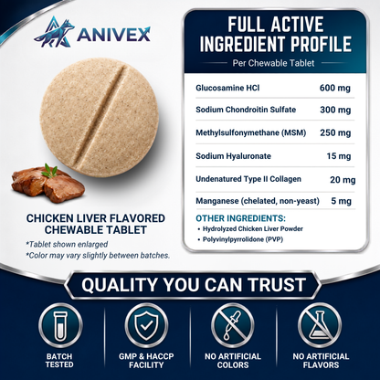 Advanced Joint & Mobility Supplement for Dogs — 132 Chewable Tablets