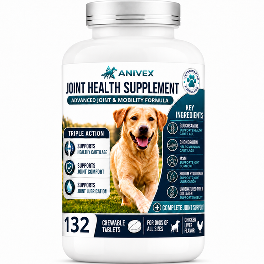 ANIVEX Joint Health Supplement, 132 chicken liver flavored chewable tablets